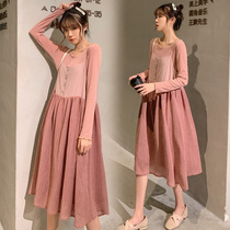 Pregnant womens spring clothing suit fashion models 2021 new fashions out of two sets of pregnant women with dress and skirt foreign air spring and autumn