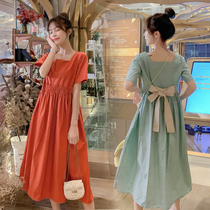 Pregnant Woman Summer Clothing Blouse Fashion surrogacy Belly Air Summer Pregnant Woman dress short sleeves Long style Knee Summer Dress