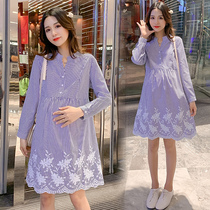 Pregnancy Woman Dress Autumn Dress With Dress Fall New Loose Big Code Blouse Autumn Winter Fashion Out of Long sleeves Pregnant Woman Skirts