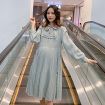 Pregnant womens autumn clothing dress 2019 new autumn and winter loose long sleeves big code dresses Pregnancy Women Dress winter clothing