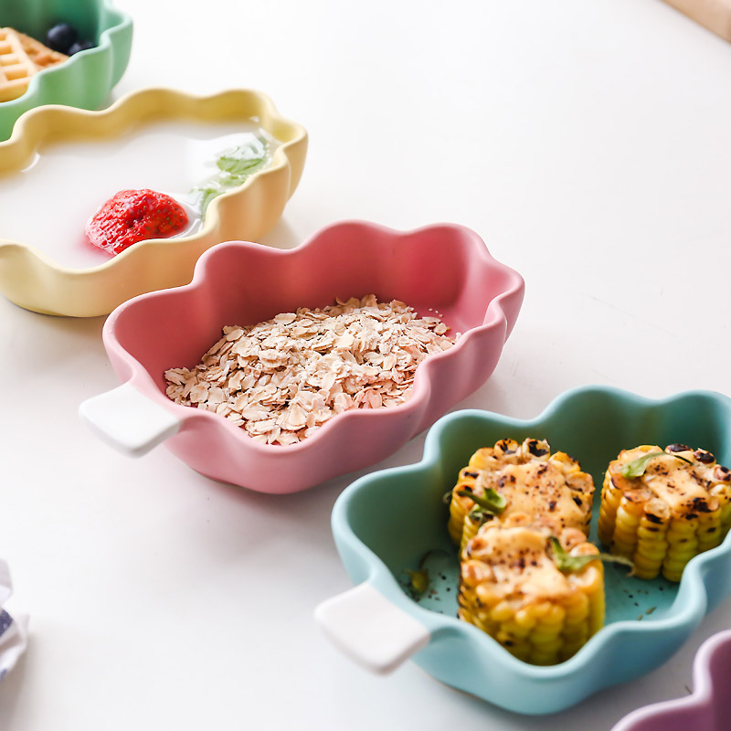 Japanese Creative Small Tree Baked Bowl Ceramic Snack Bowl Salad Fruit Bowl Dessert Bowl Children's Breakfast Bowl