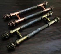 Luxury gate handle bronze retro carbon gray glass door handle Hotel KTV luxury wooden door handle