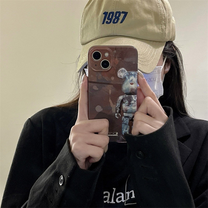 ins tide card stereoscopic camouflair violent bear apply 12 13promax mobile phone protection shell apple 11 x xr xsmax7