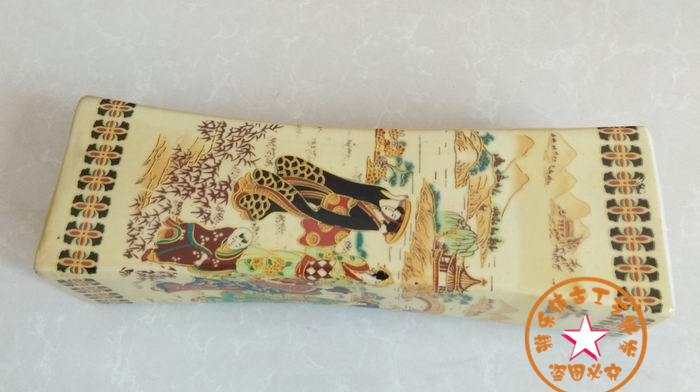 Antique Porcelain Retro Porcelain Ceramic Pillow Head Pillow Ming and Qing Porcelain Maid Picture Maid Pillow Cool Summer