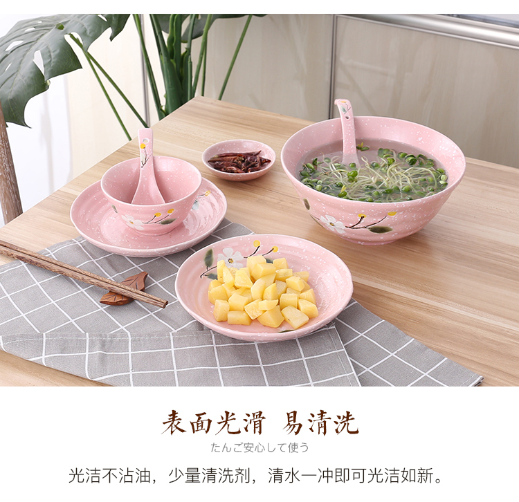 Bộ đồ ăn Nhật Bản đặt bát Bộ đồ ăn bằng gốm sứ Bộ bát đĩa món ăn bát đĩa bát cơm bát súp cá đĩa dĩa nhựa