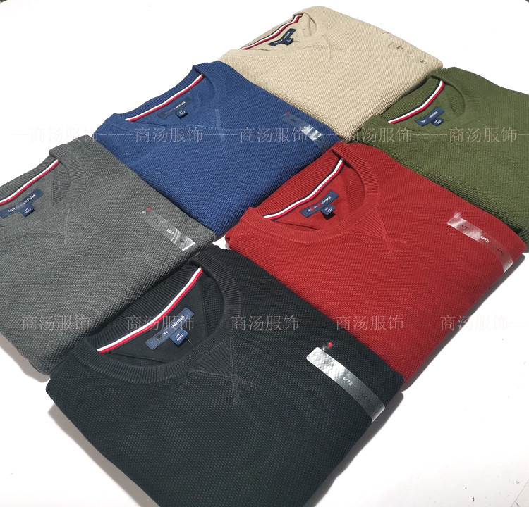 Men's Autumn and Winter Thickened Pullover Round Neck Sweater Solid Color Long-Sleeved Knitwear Business Casual