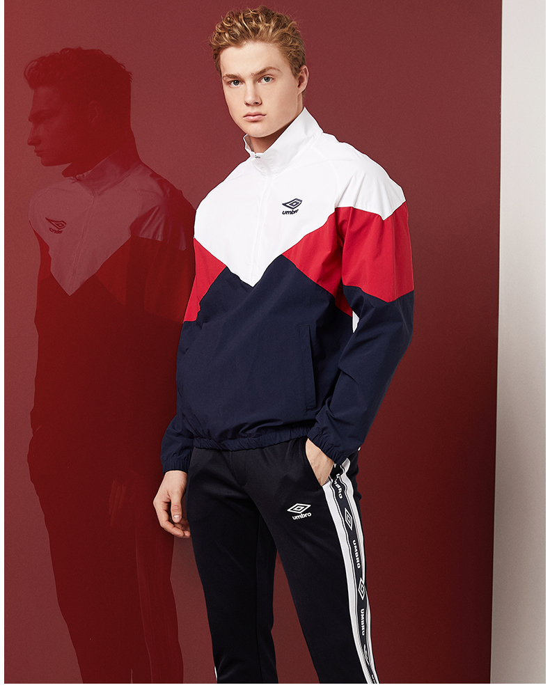 UMBRO yinbao 2019 xuân mới cổ áo nam cổ áo nửa khóa kéo thời trang hoang dã áo gió thể thao giản dị - Áo gió thể thao áo gió 2 lớp