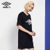 Umbro Ô 2019 Mùa hè Mới của phụ nữ Vòng cổ cao cổ In Váy thể thao giản dị Váy ngắn tay nữ Váy midi - Trang phục thể thao mẫu áo thể thao nữ đẹp Trang phục thể thao