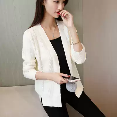 Knitted women's cardigan autumn 2021 New Spring Korean version of loose shawl short sweater coat long sleeve outside