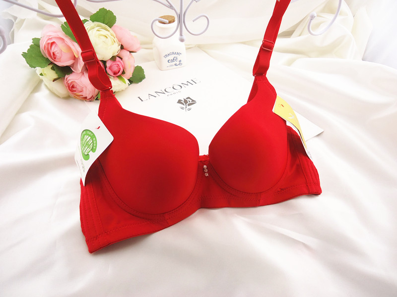 Đơn giản màu rắn ba-ngực sợi carbon trắng cotton mỏng B cup ladies bra điều chỉnh loại tập hợp các bộ sưu tập của đồ lót vú