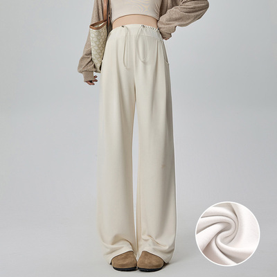 Maternity Pants for Autumn, Wide-Leg Pants That Don'T Squeeze the Belly, Fall/Winter Fleece-Lined Casual Straight-Leg Long Pants for Petite Women, Autumn — 6