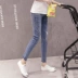 Phụ nữ mang thai quần dài mùa xuân và mùa thu mỏng Phụ nữ mang thai quần jeans mùa hè 2019 mới lỗ nhỏ quần nhỏ mặc quần mùa hè - Phụ nữ mang thai quần / quần bụng quần áo bầu cao cấp Phụ nữ mang thai quần / quần bụng