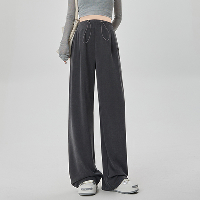 Maternity Pants for Autumn, Wide-Leg Pants That Don'T Squeeze the Belly, Fall/Winter Fleece-Lined Casual Straight-Leg Long Pants for Petite Women, Autumn — 3