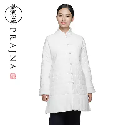 Miao Yan heart empty winter New Chinese style cotton clothes female retro style handmade buckle linen coat long version cotton-padded jacket