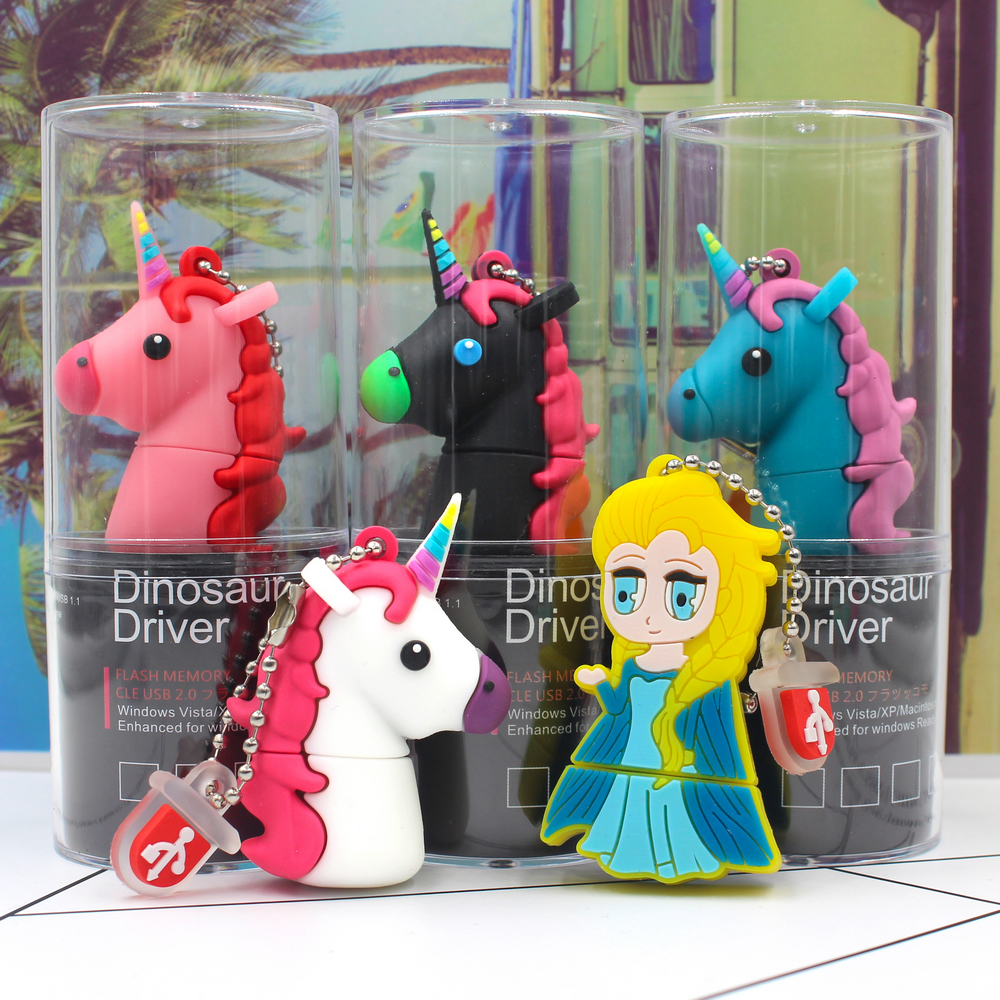 Creative U Disk 16G Cute Cartoon Mini Doll Girls Unicorn Rainbow Ma Aisha Princess Couple U Disk