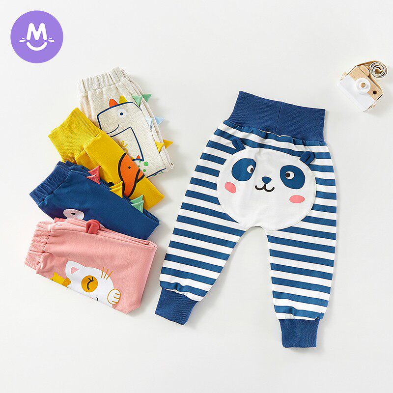 (clear cabin) Children's large PP pants pure cotton baby High waist protection belly pants baby pants boy girl girl pants spring autumn