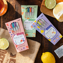 Japan imported uni Mitsubishi gel pen 0 38mm Press small strong core gel pen uniball four generations ONE fruit tea limited black gel pen color hand book stationery appreciation