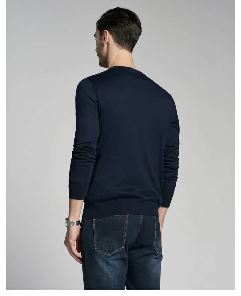 Áo len Jinba nam 2019 Thu mới Kinh doanh Áo len cashmere tương phản thông thường | FYEV3375 - Áo len Cashmere áo thun tay dài nam