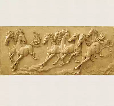 Chinese sandstone relief custom sandstone background wall Party building relief school cultural wall eight jujun figure animal relief