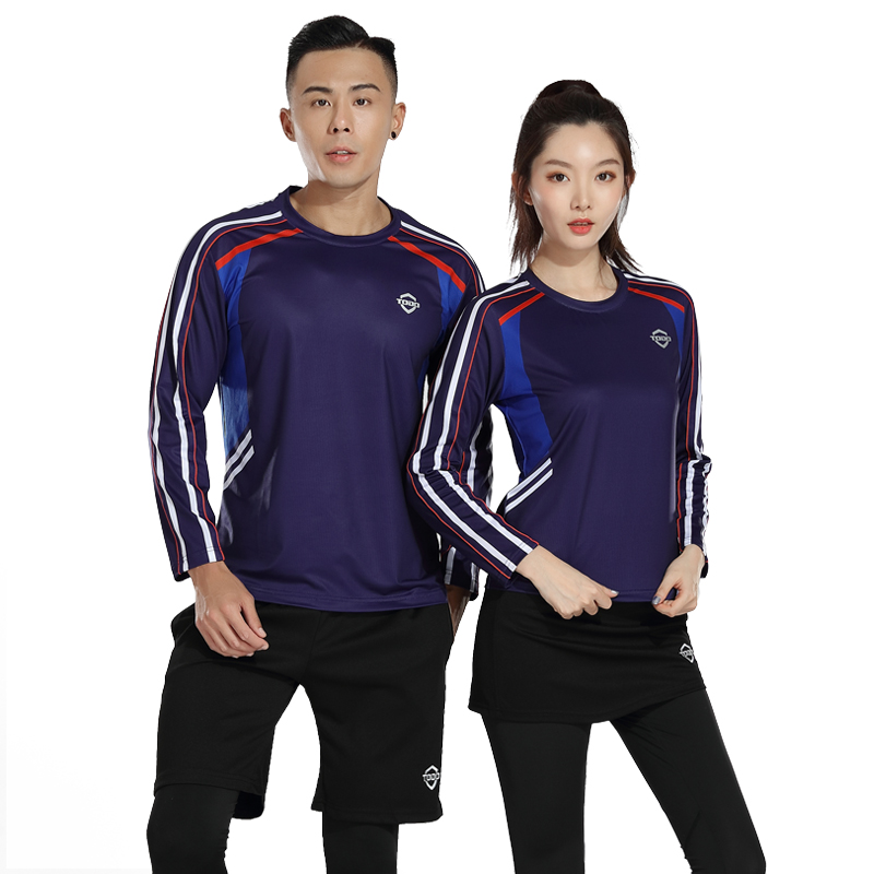 (Full-Clear Price) Tang Shield Autumn Winter Badminton Suit Long Sleeve Suit Men And Women Tennis Table Tennis Speed Dry Perspiration-Taobao