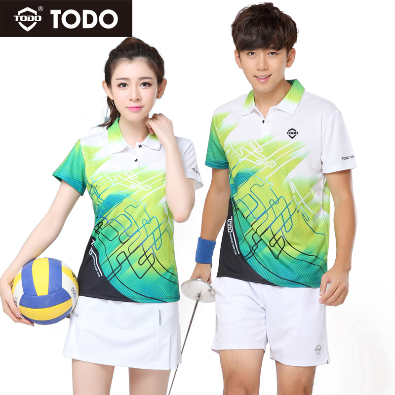 TODO Tang shield badminton suit men and women Korean fashion quick-drying sports competition short sleeve pants top 6045