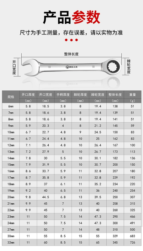 Bộ sưu tập công cụ cờ lê nhanh Ratchet Cờ lê nhanh tự động tiết kiệm lao động hai đầu mở hoa mận Bộ cờ lê bánh cóc đa năng cờ lê lực đầu rời các loại cờ lê