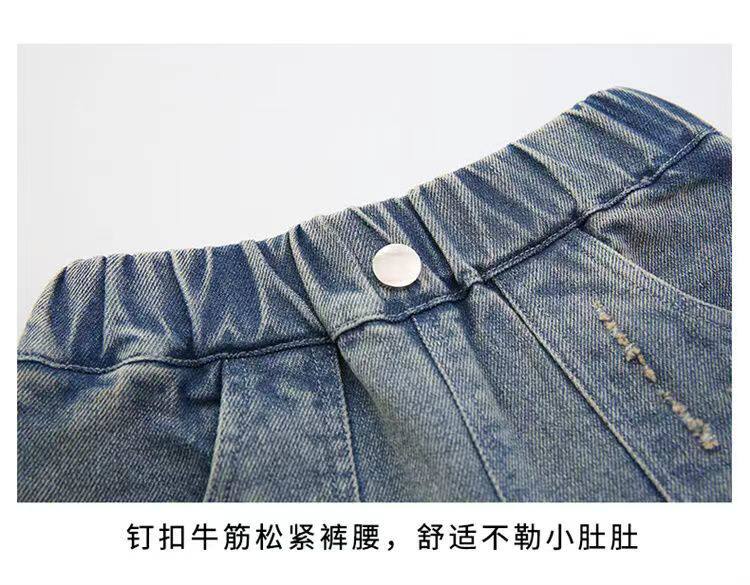 Джинсы детские 女童喇叭裤秋冬新款儿童加绒牛仔裤韩版洋气中大童时尚显瘦微喇裤