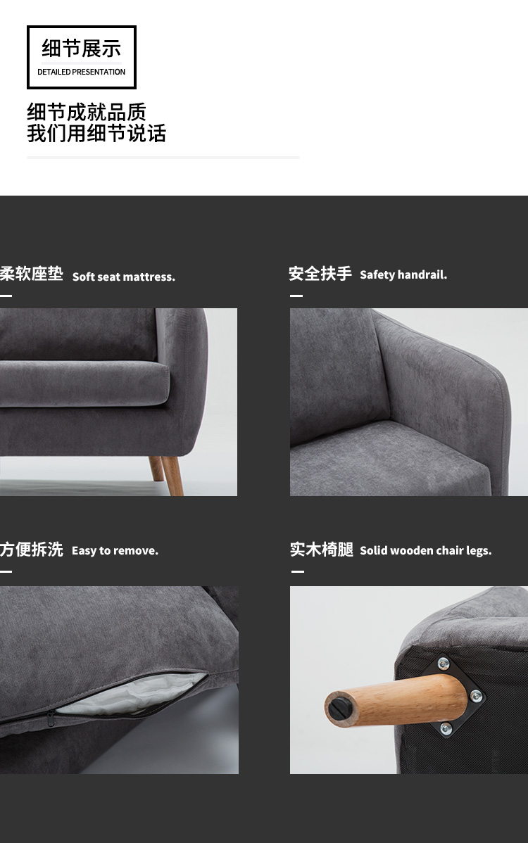 Nordic đơn giản sofa căn hộ nhỏ đơn đôi cửa hàng ba cho thuê căn hộ phòng ngủ vải có thể giặt ghế sofa - Ghế sô pha ghế sofa phòng ngủ