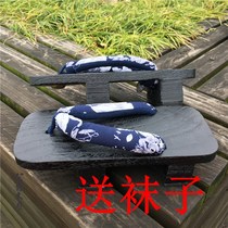 Two-tooth clogs for men and women COS direct Japanese slippers wooden shoes couple wooden shoes flip-flops send two-tooth socks