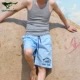 Bảy con sói vest nam thanh niên mùa hè thủy triều Slim thể thao cản trở cotton chạm đáy áo sơ mi nam - Áo vest cotton áo khoác đông nam
