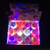 Exercise childrens hand-eye ability with rope hand grip ball flashing elastic crystal ball bouncing solid ball