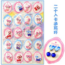 Girls earrings Jewelry Cartoon crystal pendant ear clip small gift Hot sale childrens hanging board toys around school