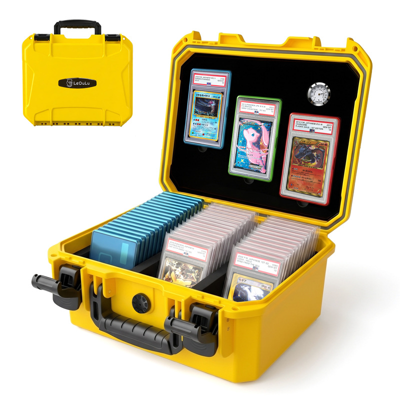 Leoulu Psa Pokémon Star Card Grading Card Storage Box Waterproof, Moisture-Proof, and Shock-Proof Yellow Lcase_330