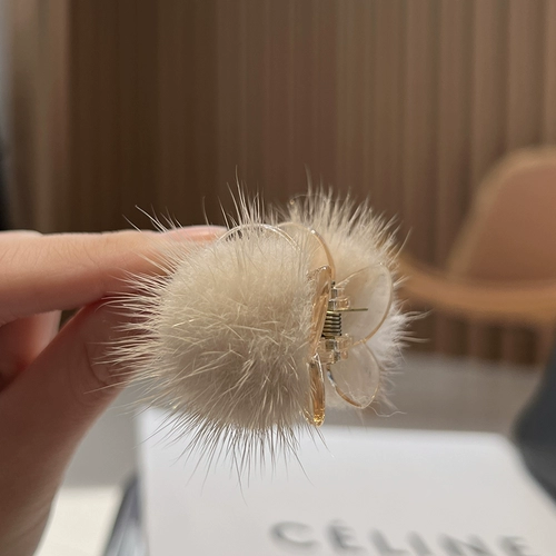 [Симпатичные маленькие волосы с мячом мао], волосы норки, захватывающие корейские милые челки маленькие волосы плюшевые аксессуары для волос плюшевые волосы