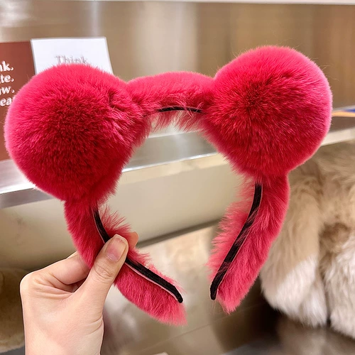 Милый плюшевый ободок, шпильки для волос для умывания, клубничная клубника, демисезонный аксессуар для волос, с медвежатами, популярно в интернете