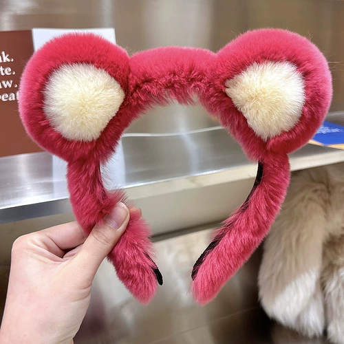 Милый плюшевый ободок, шпильки для волос для умывания, клубничная клубника, демисезонный аксессуар для волос, с медвежатами, популярно в интернете