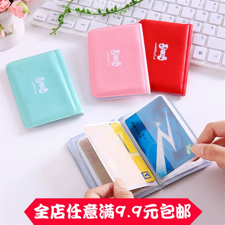 Bao đựng thẻ Bowknot nhiều khe cắm thẻ thời trang dễ thương đơn giản nam chủ thẻ ngân hàng ngân hàng chủ thẻ nhỏ chủ thẻ nữ siêu mỏng - Chủ thẻ