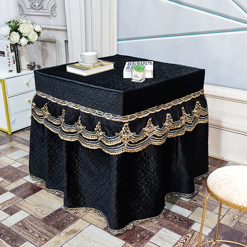 Nordic style new two-piece detachable positive long square electric baking fire oven mahjong table Thickened Domestic Cloth Cover Full Hood