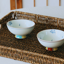 Spot Japanese imported has a field burn hand-painted cherry blossom pattern high-foot small Bowl Bozo saw bowl tea bowl