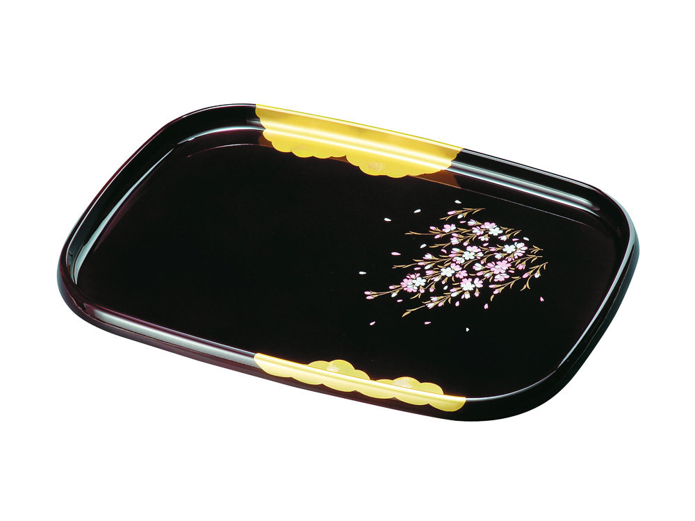 Shun Feng Spot Multisection Japan Imported Gold Leaf Color Painted Tray Tea Tray Day Style Plate Lacquered Ware