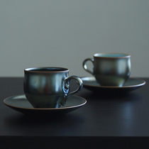 Spot Japanese imported staff hand made coffee cup celadon metal glaze pure handmade ceramic mug cup