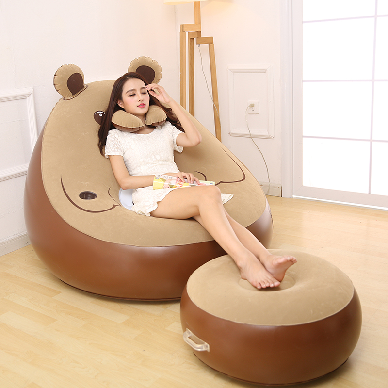 Lazy sofa air sofa net red folding portable bedroom home balcony sofa outdoor bear inflatable sofa