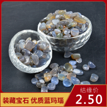 Buddha statues pagodas mantra trays collections household supplies seven gemstones blue agate gemstones 2 5 yuan 1 tael