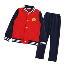 Childrens clothing new school uniforms for primary and secondary school students spring and autumn clothes class clothes sports two-piece childrens baseball clothes tops and trousers