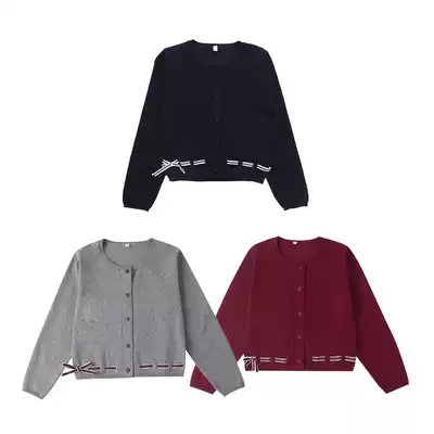 British style kindergarten uniforms primary school uniforms children sweater sweater knitwear bow long sleeve autumn jacket