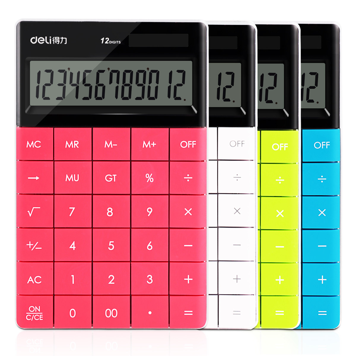 Deli 1589 Tablet Calculator Solar Portable Student Office Big Button Candy Color Cartoon Korean Edition Computer Trumpet Personality Creative Fashion Multifunctional