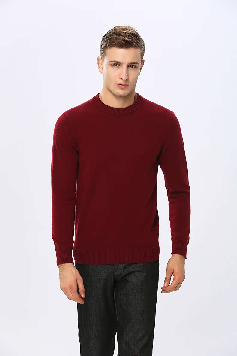 Áo len mùa đông Phoenix nam cổ tròn màu đơn giản Áo len cashmere nam 100% cashmere Áo len cashmere nguyên chất - Áo len Cashmere áo hoodie cặp