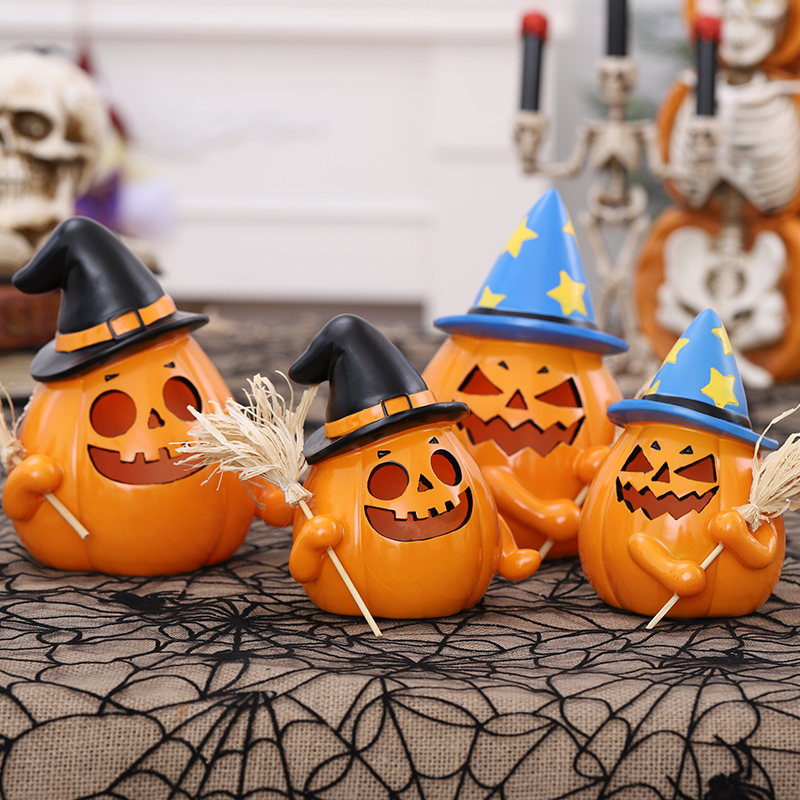 Halloween Shine Pumpkin Lantern resin Children's set dress Props Mall shop window Bar Decorative Items Ghost Festival Lights