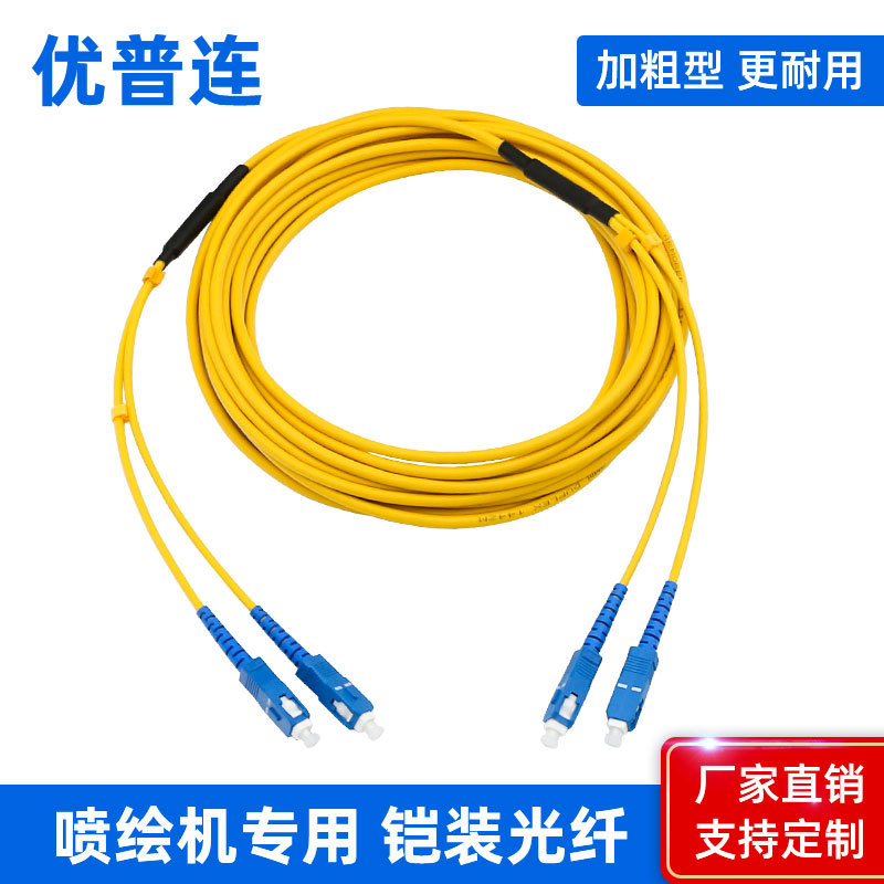 Uv Printing Machine 4.0 Flexible Armored Fiber Optic Patch Cord Single/Multi-Mode Dual-Core Sc-Sc Fc-Fc 4/6/7/ 8m Uv Printing Machine 4.0 Flexible Armored Fiber Optic Patch Cord Single/Multi-Mode Dual-Core Sc-Sc Fc-Fc 4/6/7/ 8m