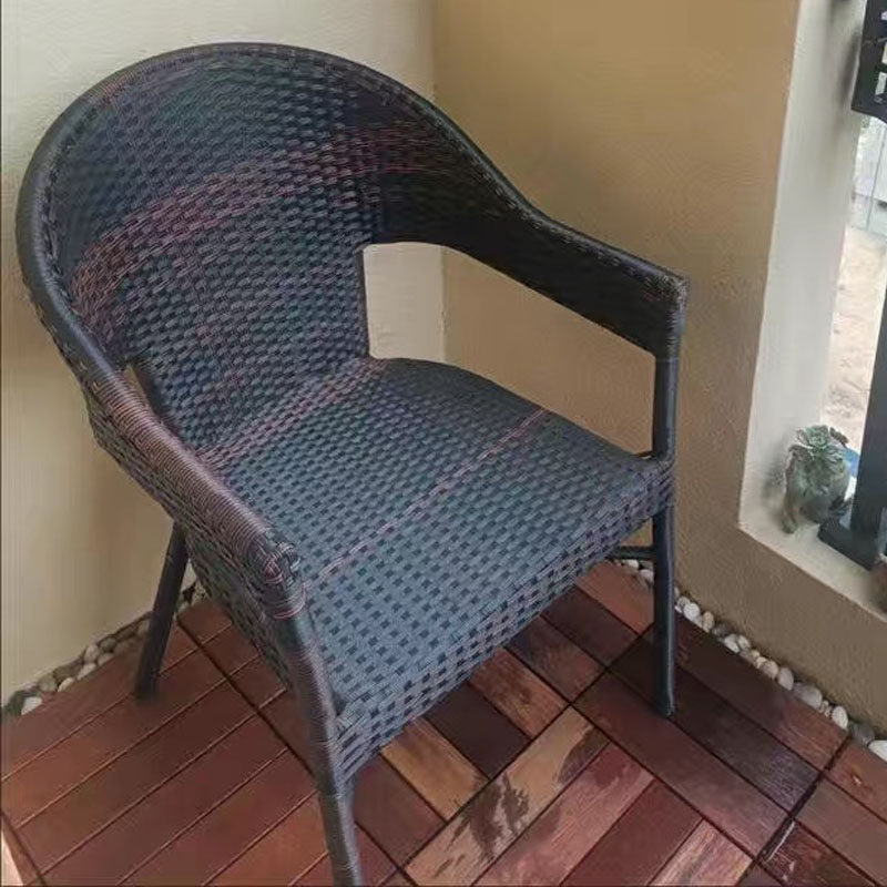 Outdoor rattan chair single back chair modern woven leisure home balcony elderly courtyard outdoor armrest chair